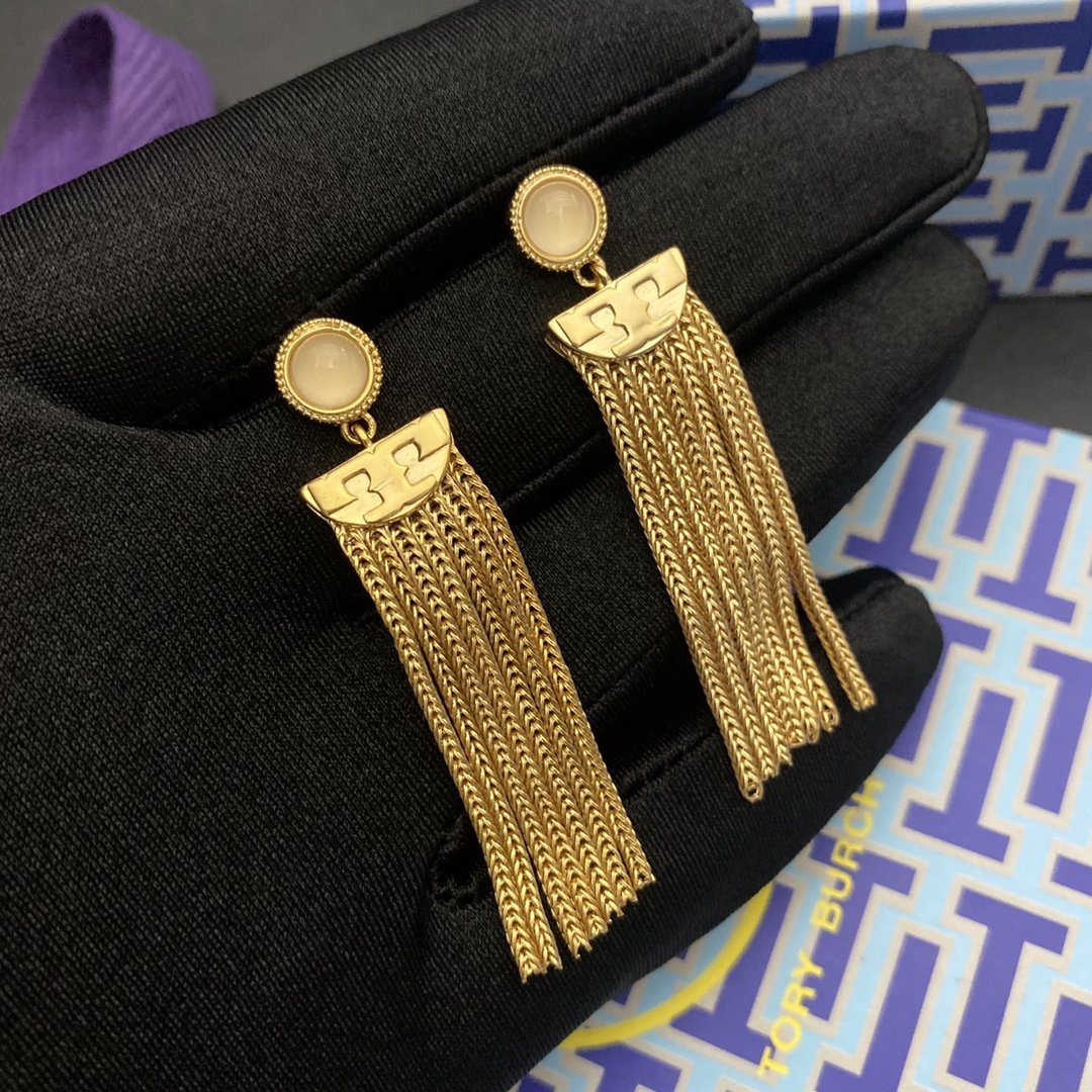 Retro semicircle tassel pendant earrings
