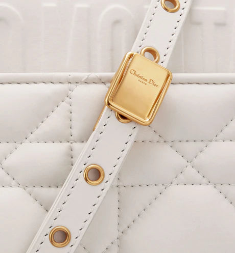 MEDIUM DIOR CARO BAG Latte Matte Padded Macrocannage Calfskin