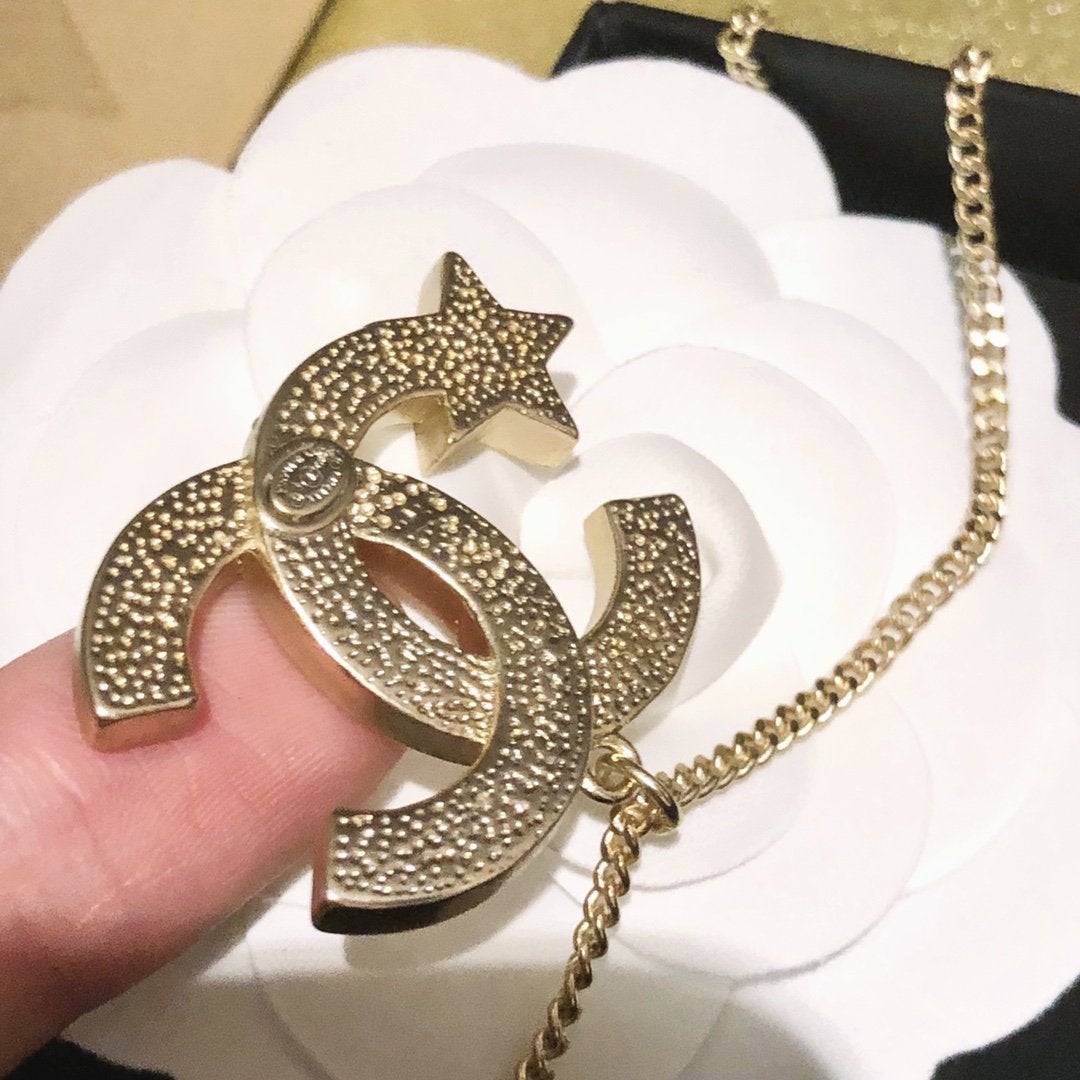 Fashion Double C Star Crystal Necklace