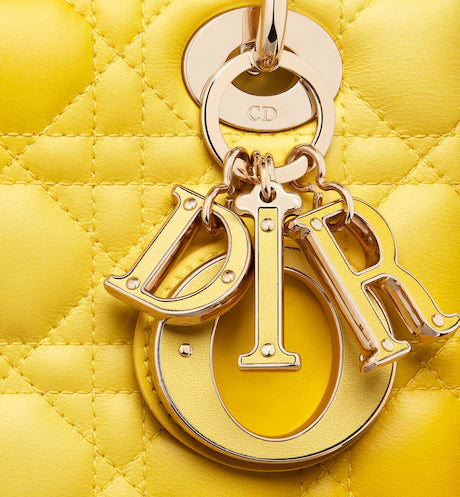 SMALL LADY DIOR MY ABCDIOR BAG Yellow Multicolor Gradient Cannage Lambskin