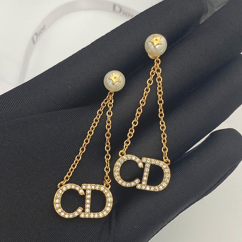 retro rhinestone pendant earrings