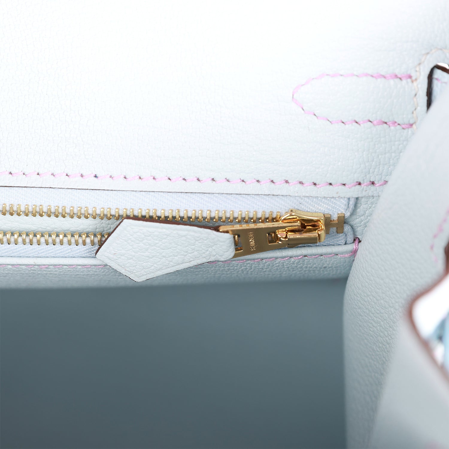 Hermès Special Order (HSS) Birkin Sellier 25 Mauve Sylvestre and Bleu Brume Epsom Brushed Gold Hardware