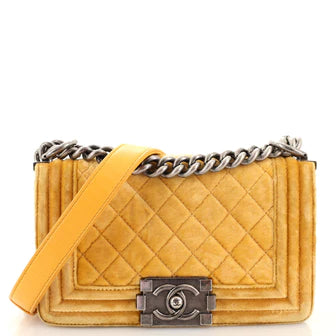 Chanel Boy Flap Bag Quilted Velvet Small