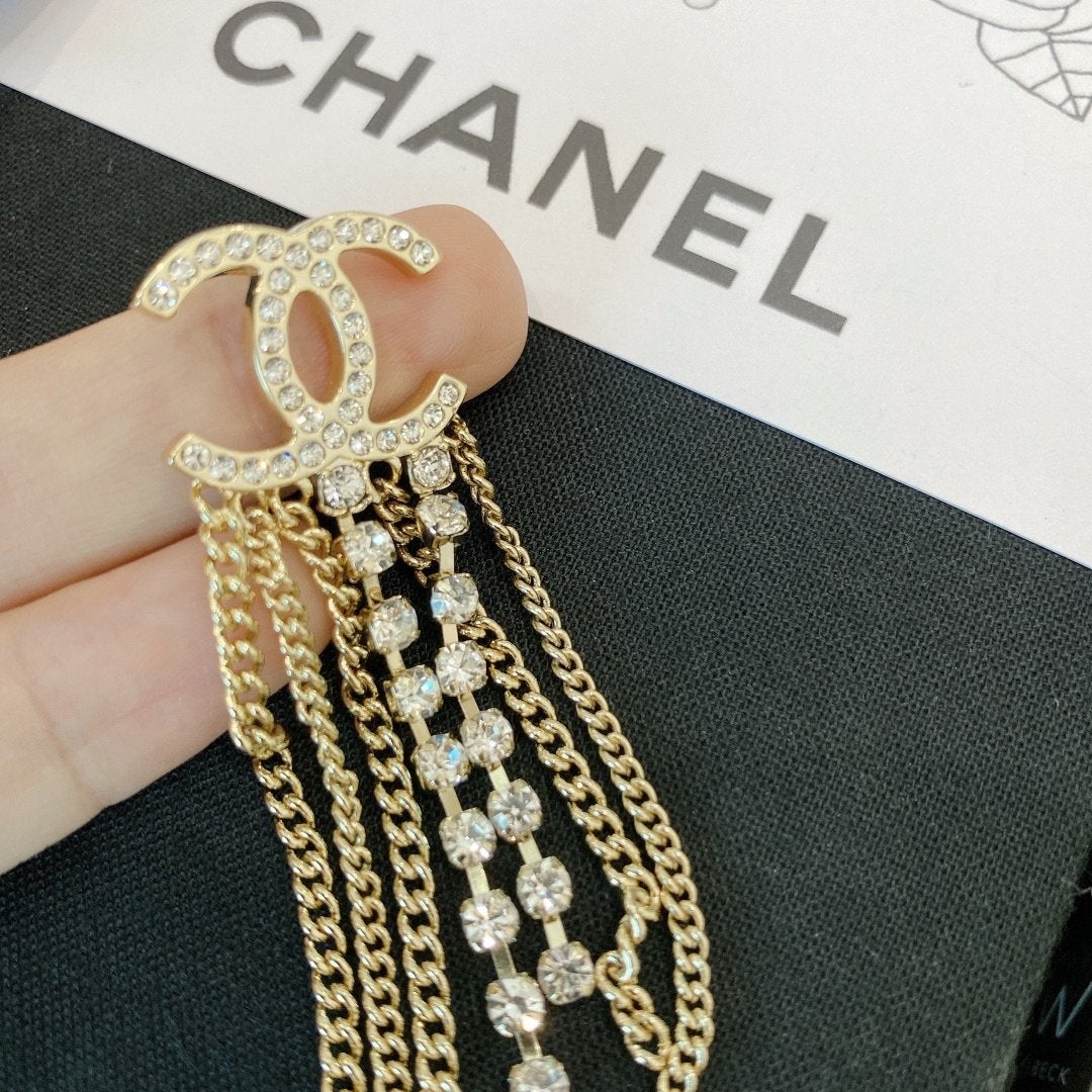 Luxury Rhinestone Long Earrings
