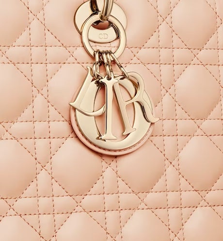 LARGE LADY DIOR BAG Sand Pink Cannage Lambskin