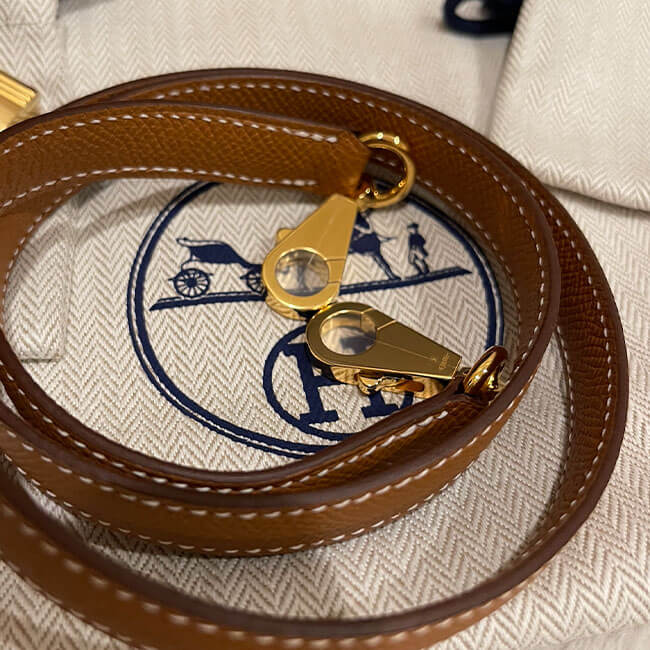 Hermès 1923 Bolide 25 en Desordre Gold Epsom Gold Hardware