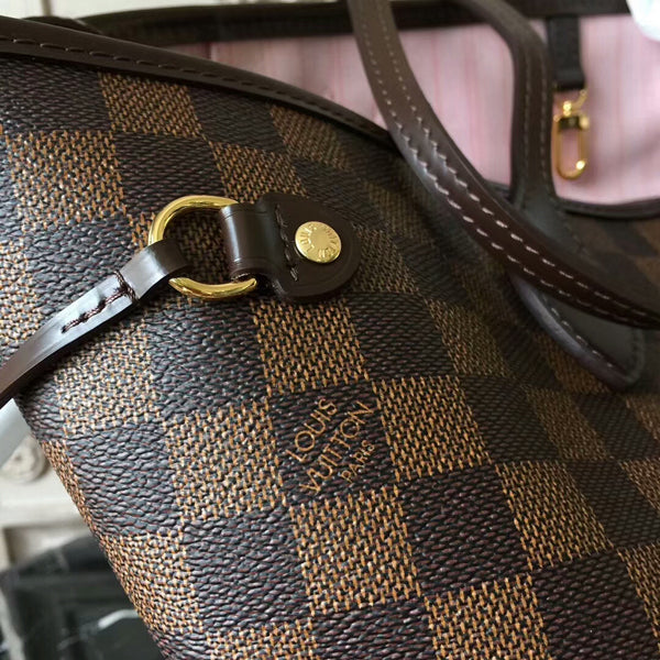 LV N41603 Neverfull MM Shoulder Bag Damier Ebene Canvas