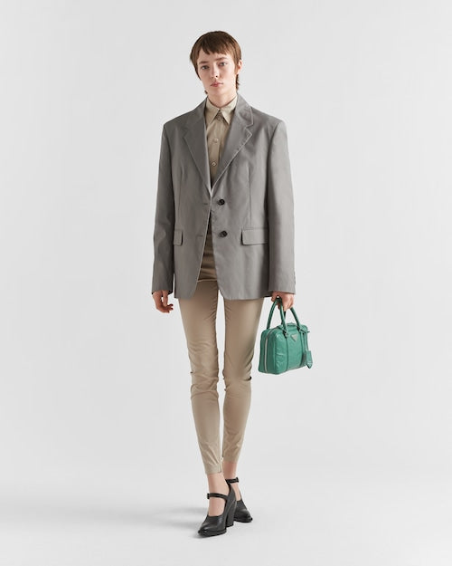 Prada Medium antique nappa leather top handle bag - Sage Green