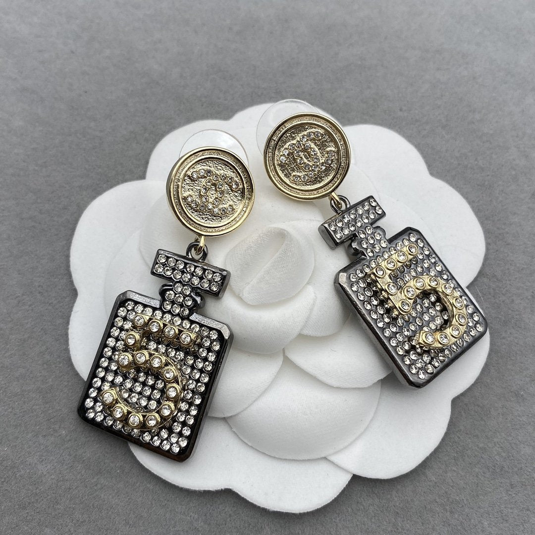 Vintage Light Golden Water Bottle Earrings