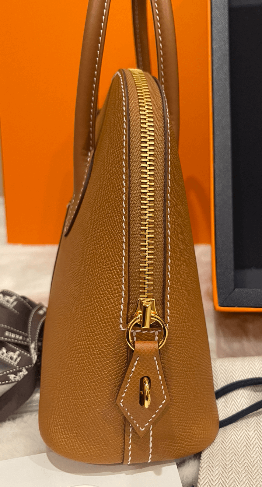 Hermès 1923 Bolide 25 en Desordre Gold Epsom Gold Hardware