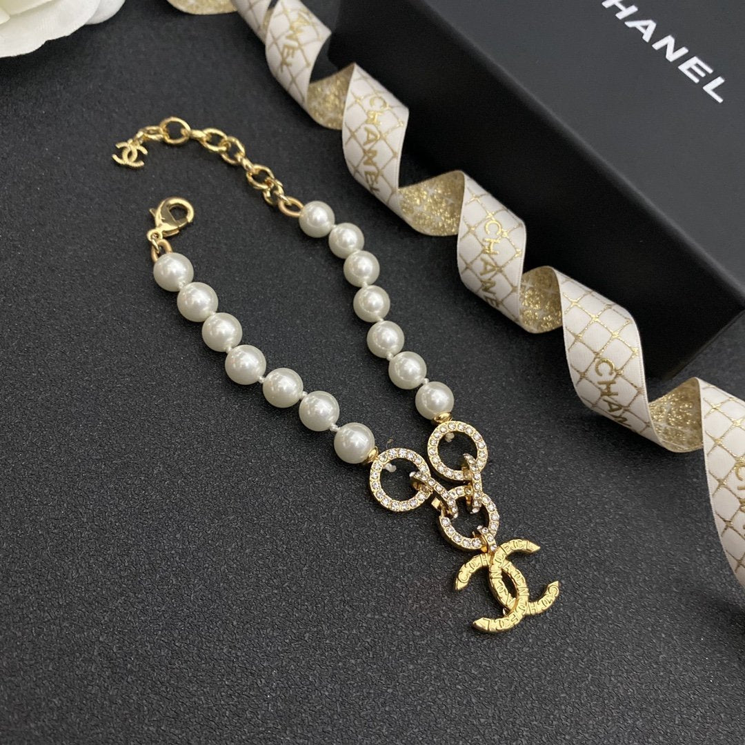 Fashion three-ring spliced pearl bracelet