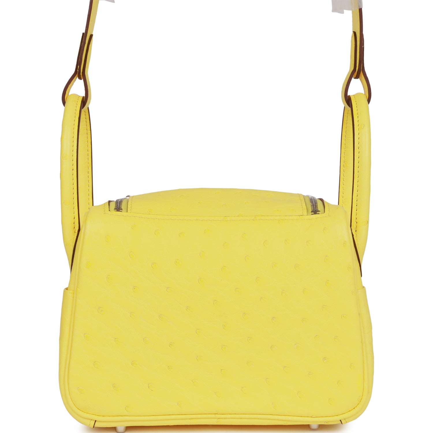 Hermès Mini Lindy Jaune Citron Ostrich Palladium Hardware