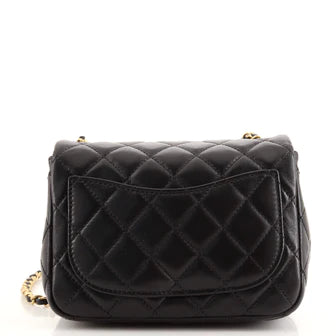 Pearl Crush Square Flap Bag Quilted Lambskin Mini