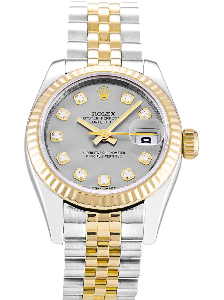 Replica Rolex Lady-Datejust 26mm Silver Dial 179173