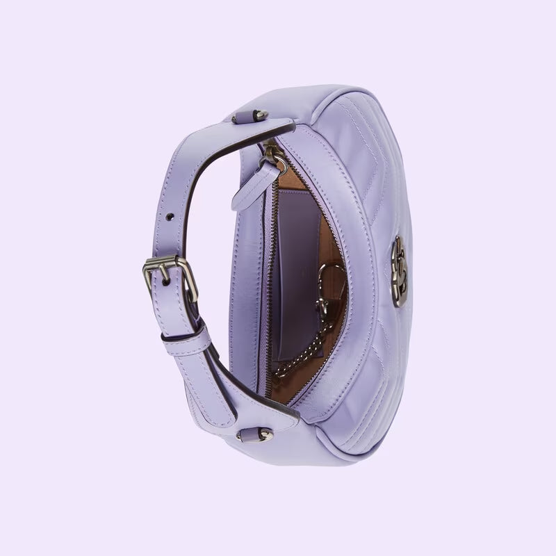 Gucci Marmont half-moon-shaped mini bag - lilac leather