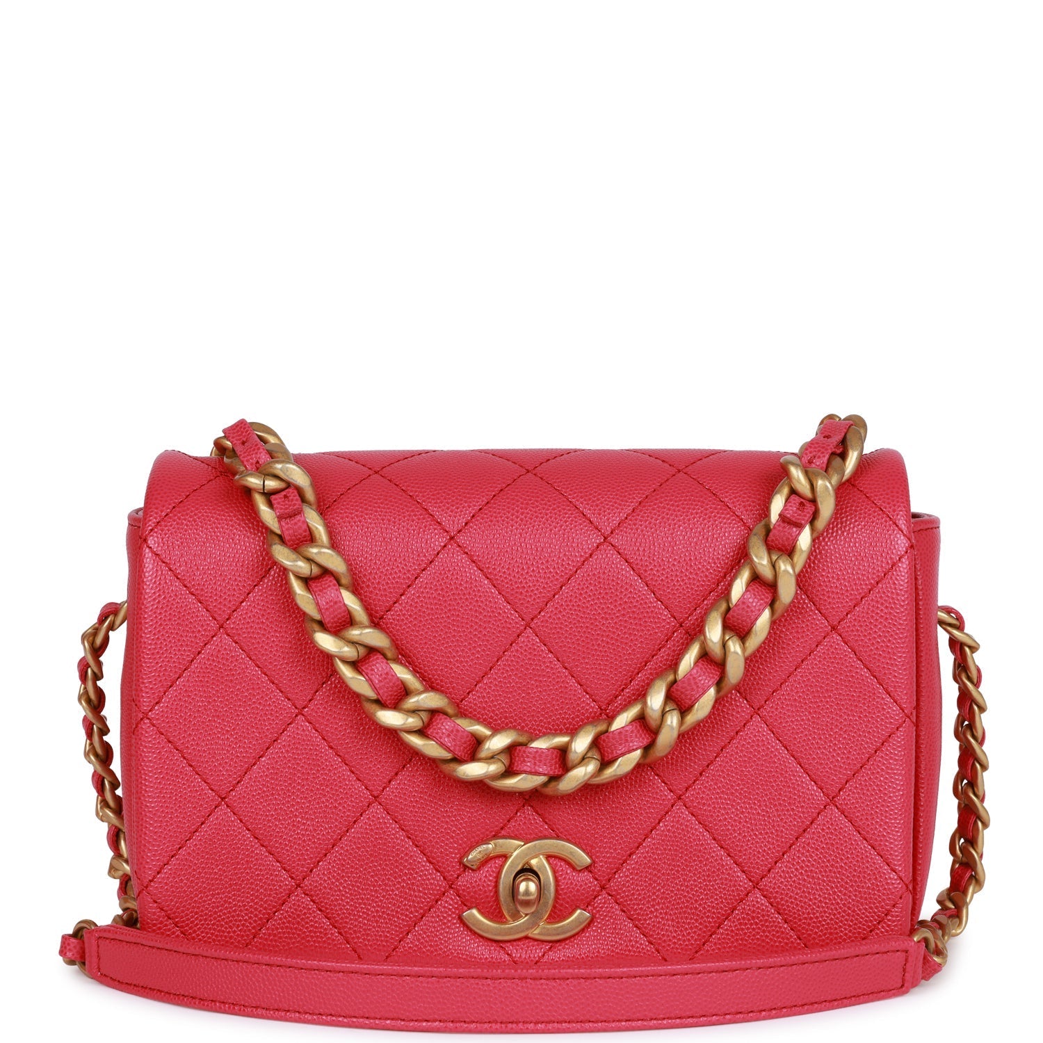 Fashion Therapy Flap Bag Hot Pink Caviar Gold Hardware