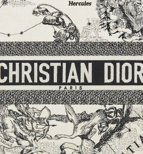 LARGE DIOR BOOK TOTE Latte Toile de Jouy Zodiac Embroidery (42 x 35 x 18.5 cm)