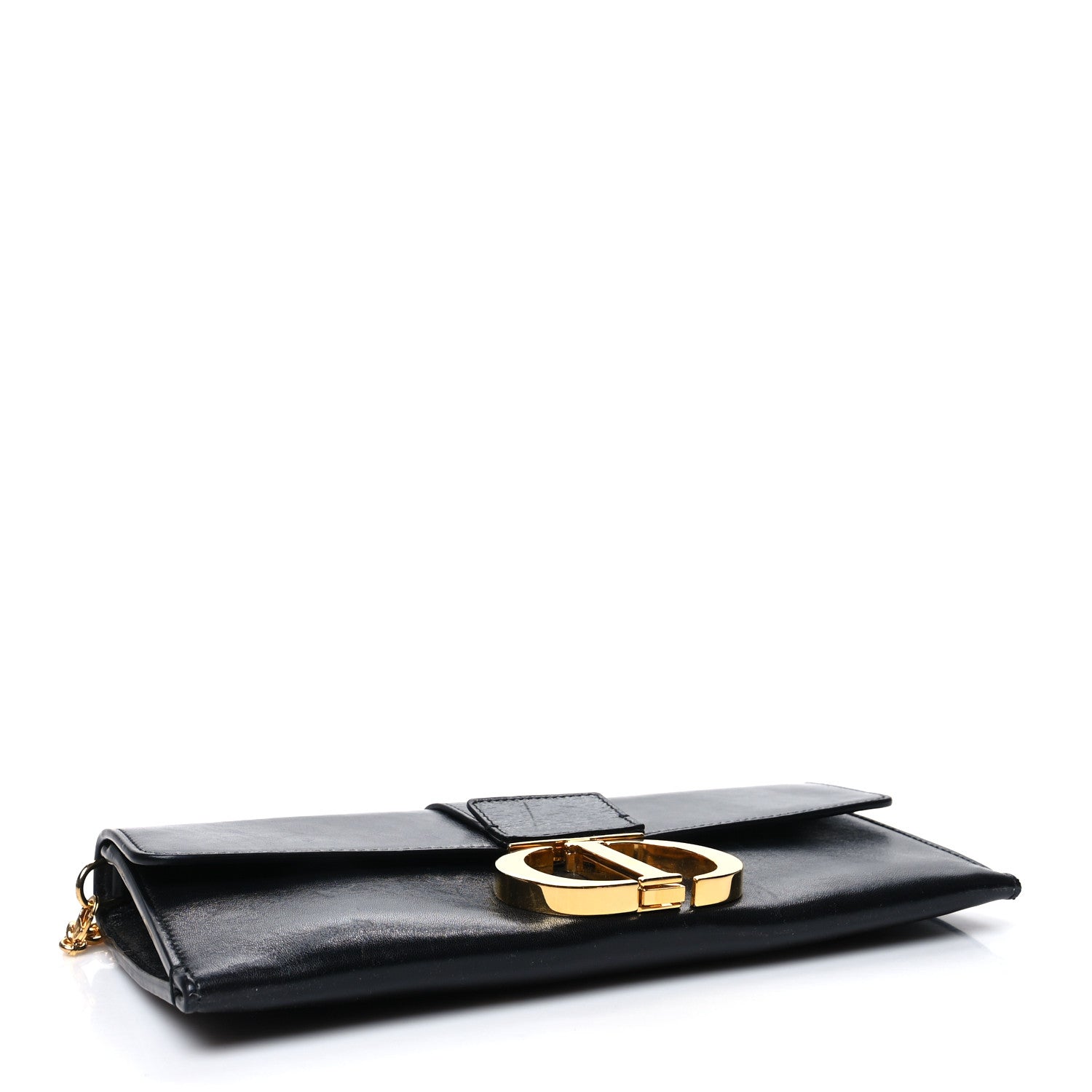 CHRISTIAN DIOR Calfskin 30 Montaigne Chain Pouch Black