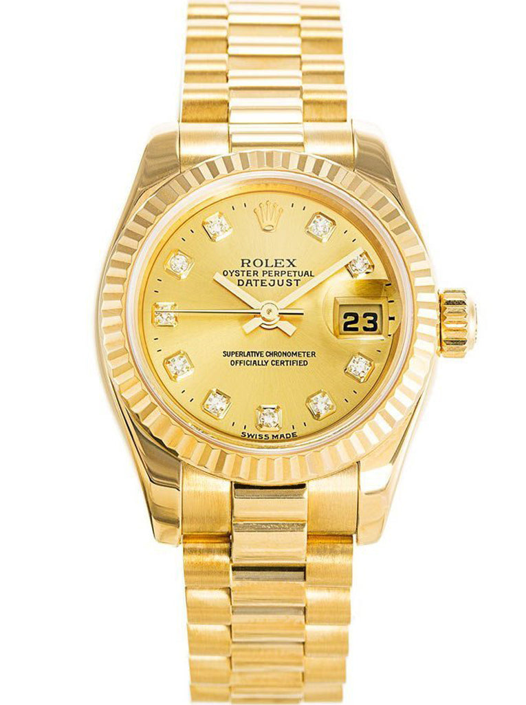 Replica Rolex Datejust 26mm Gold Dial 179178
