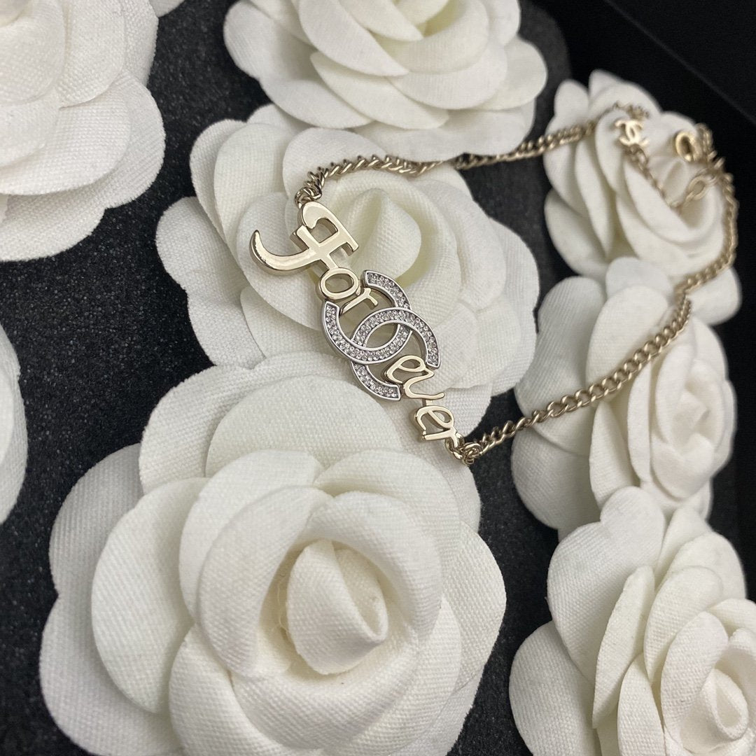 Fashion Letter Rhinestone Necklace