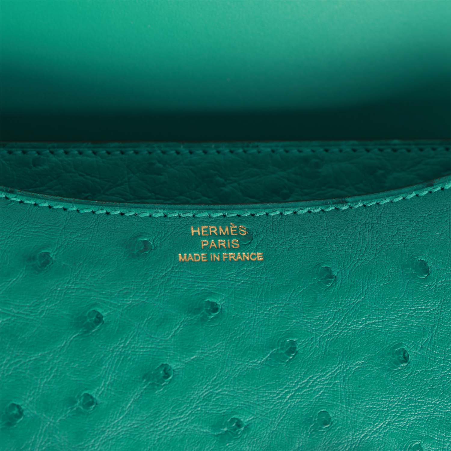 Hermès Constance 18 Vert Verone Ostrich Gold Hardware