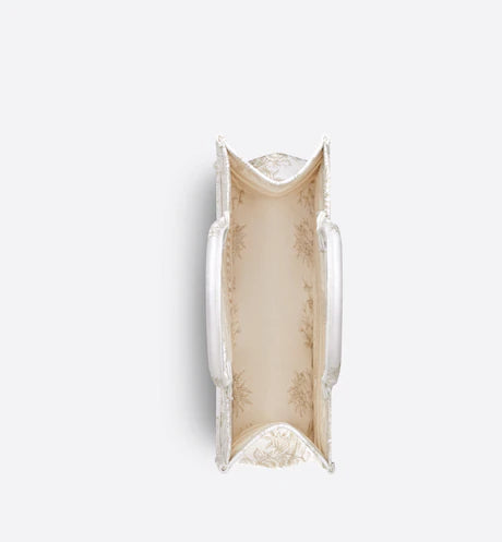 MEDIUM DIOR BOOK TOTE Dior Jardin d'Hiver Embroidery with Gold-Tone Metallic Thread (36 x 27.5 x 16.5 cm)