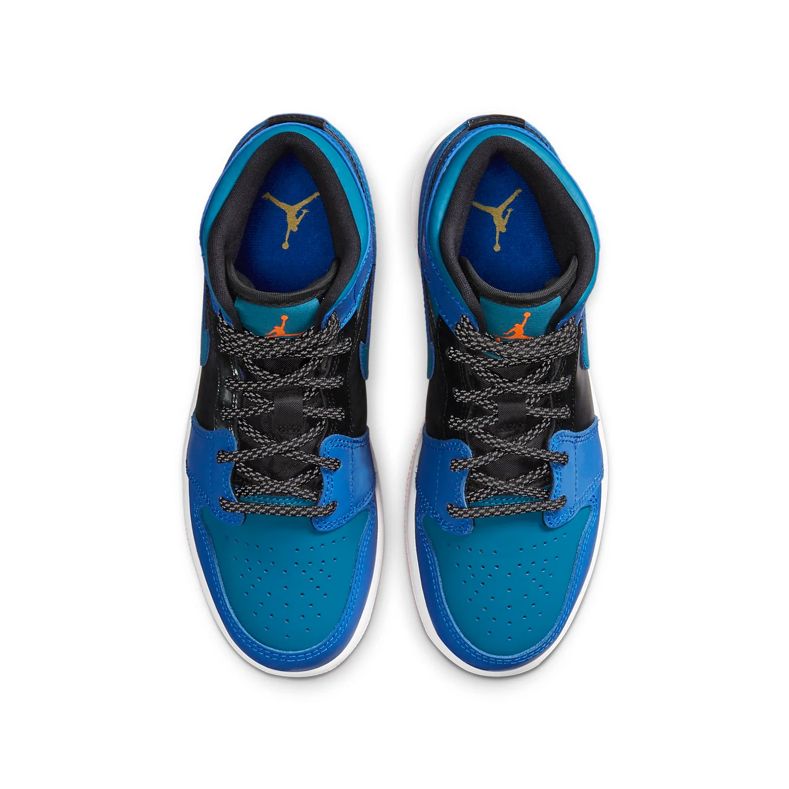 (GS) Air Jordan 1 Mid 'Racer Blue Green Abyss' 554725-440