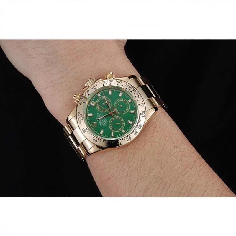 Rolex Cosmograph Daytona Green Dial Rose Gold Case And Bracelet 1454244