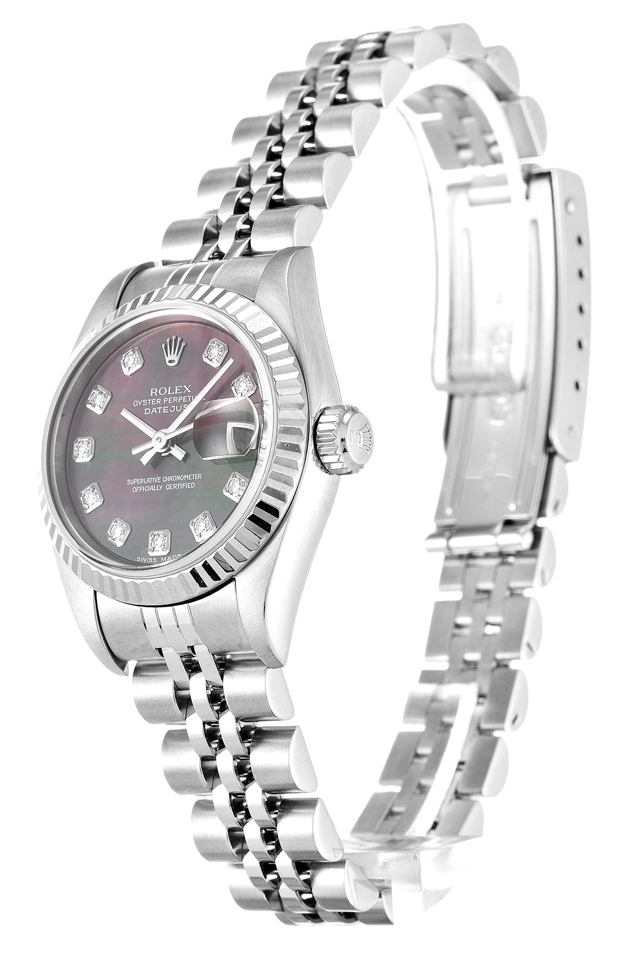 Replica Rolex Lady-Datejust 26mm Mother of Pearl – Black Dial 79174