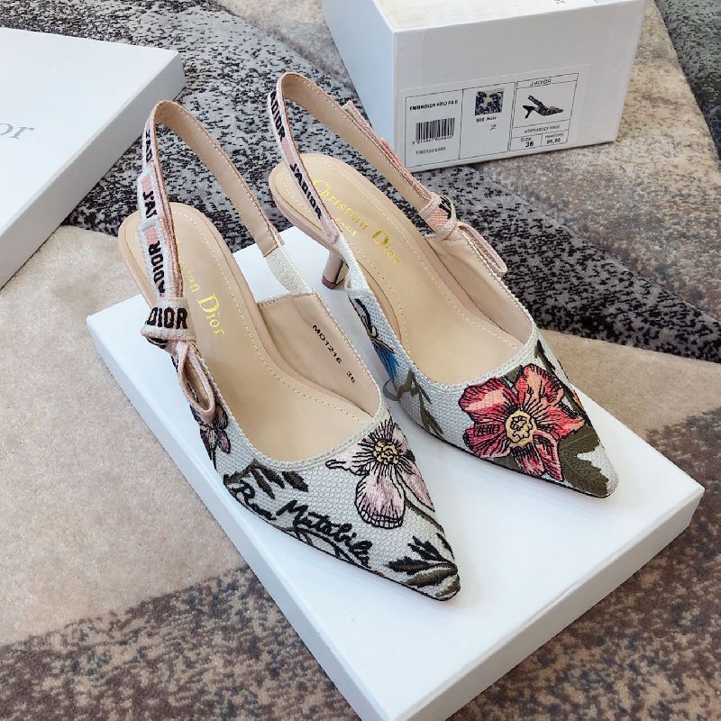 Jacquard Embroidered Bow Sandals