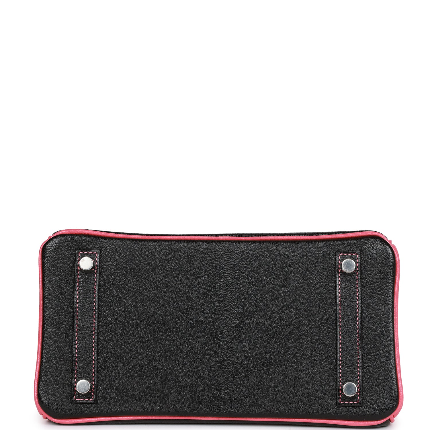 Hermès Special Order (HSS) Birkin 25 Black and Rose Azalee Chèvre Brushed Palladium Hardware