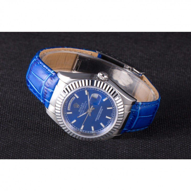 Swiss Rolex Day-Date Oyster Collection Blue Leather Band 621490