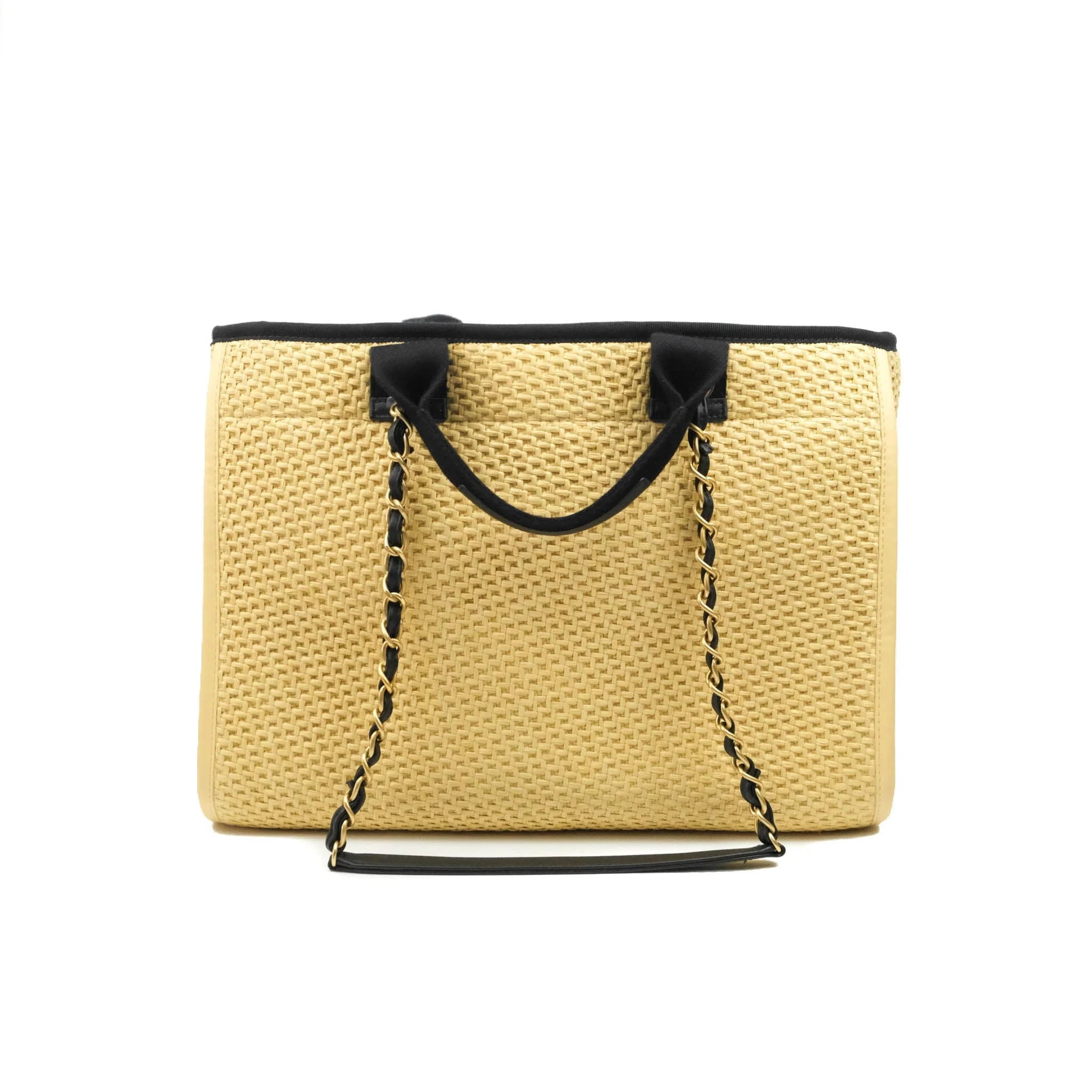 Large Deauville Tote Woven Chain Leather Logo 21S