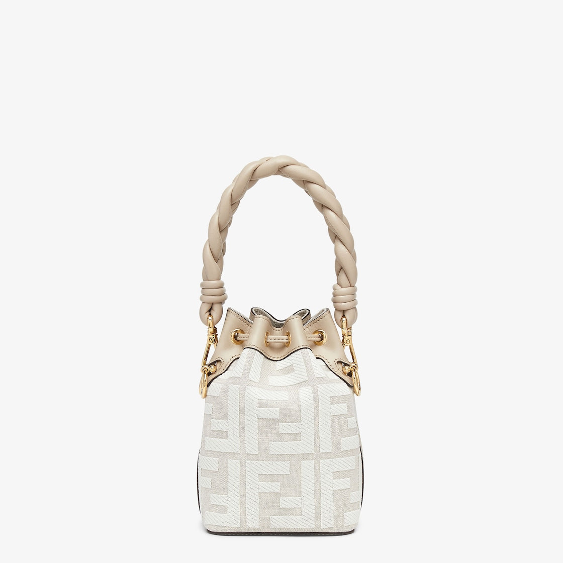Fendi Mon Tresor White Canvas FF Mini Bag