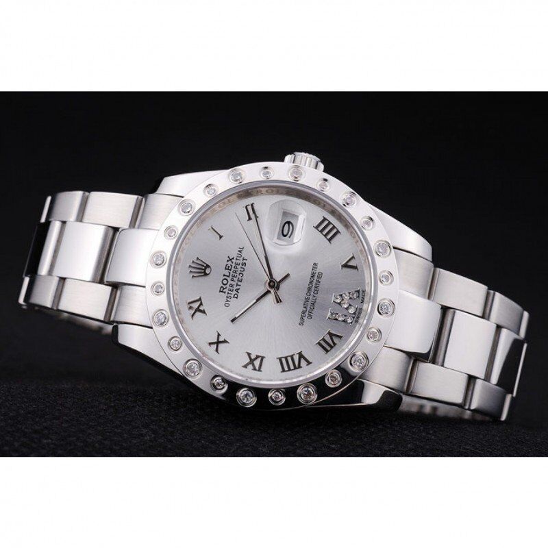 Rolex Datejust Diamond Bezel Silver Dial 7468