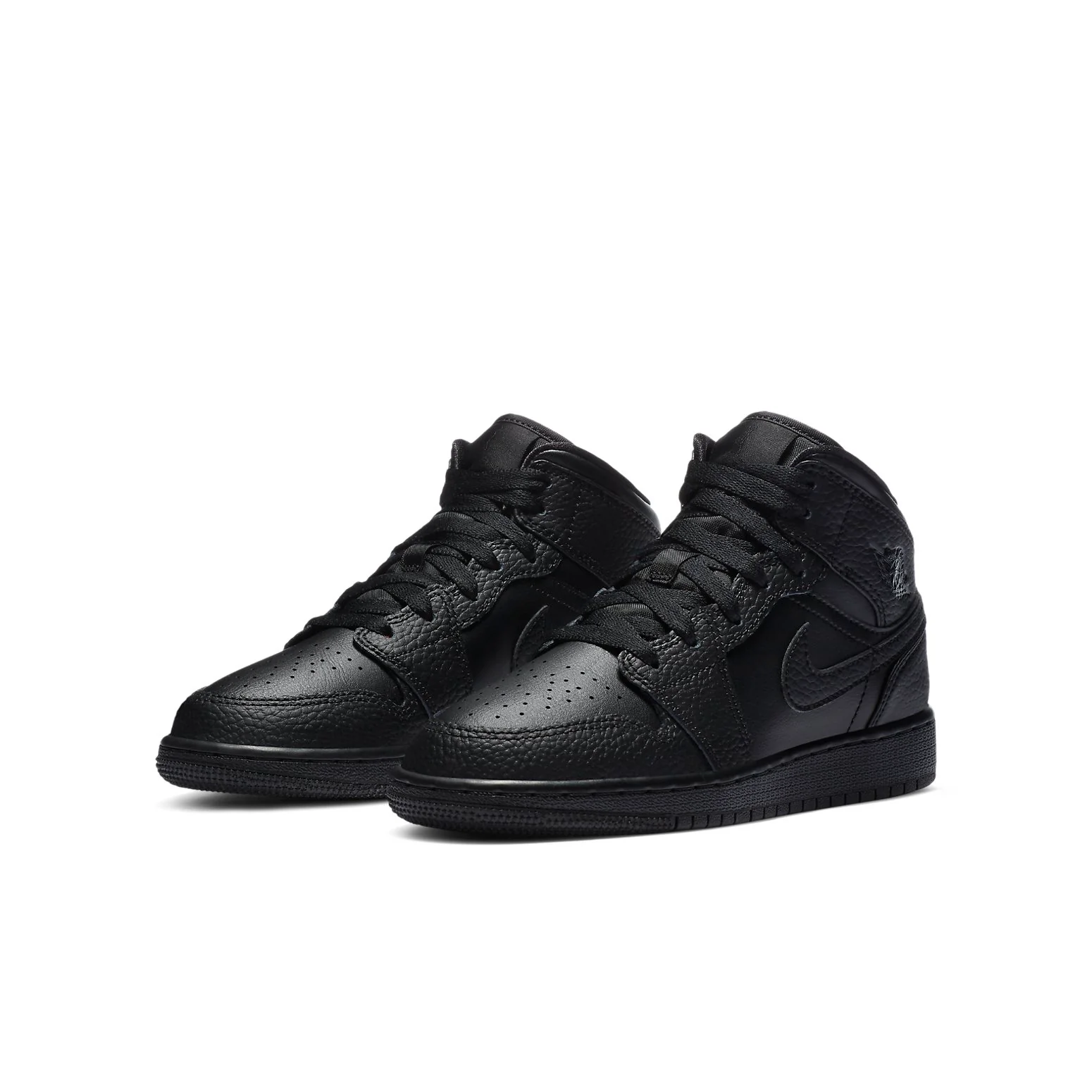 (GS) Air Jordan 1 Mid 'Triple Black' 2020 554725-091