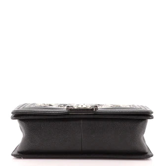 Chanel Boy Flap Bag Quilted Tweed with Caviar Old Medium