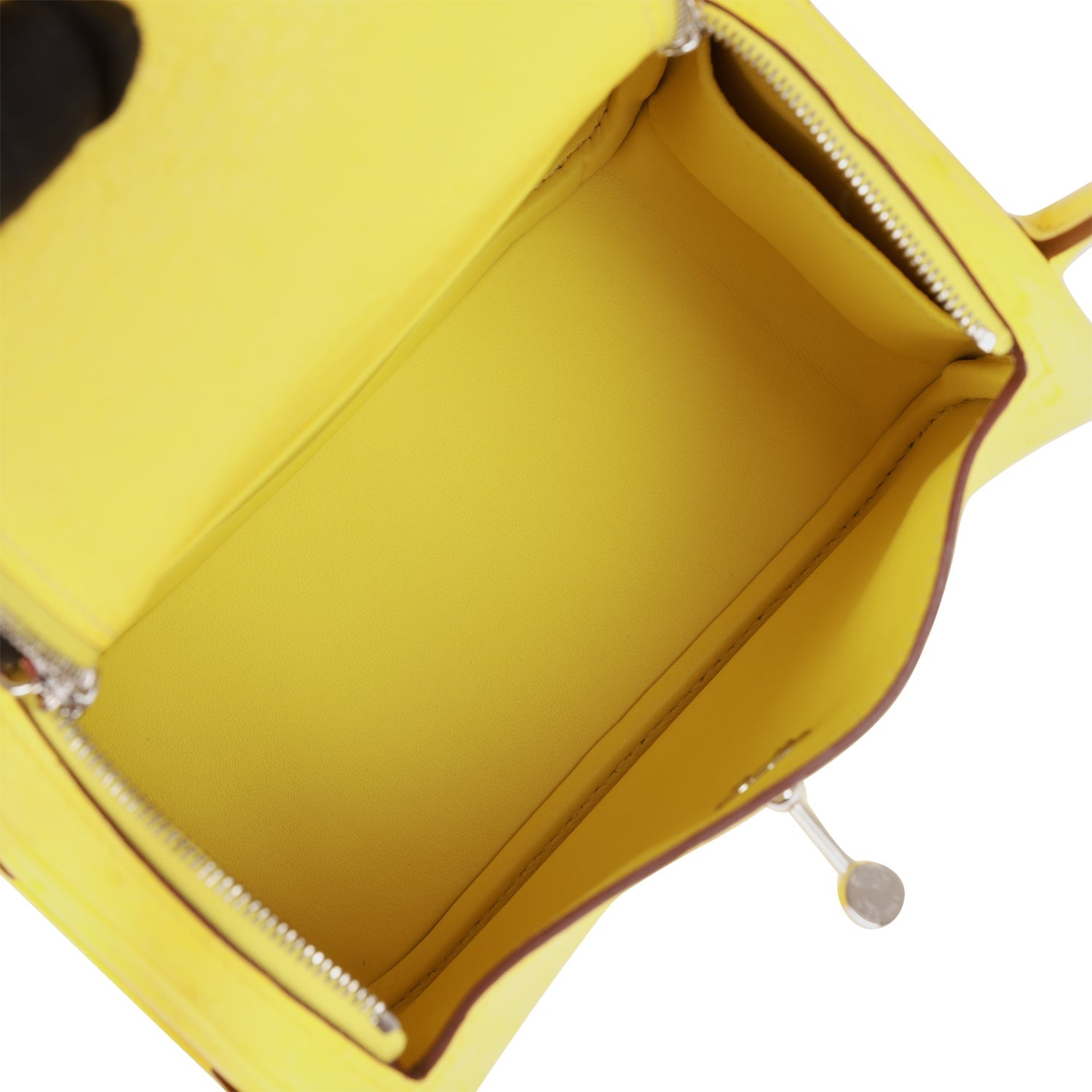 Hermès Mini Lindy Jaune Citron Ostrich Palladium Hardware