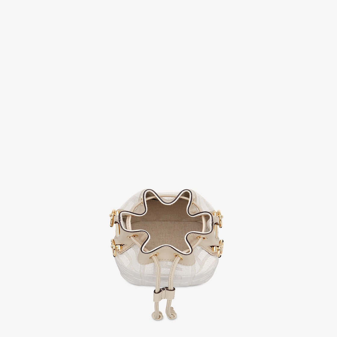 Fendi Mon Tresor White Canvas FF Mini Bag
