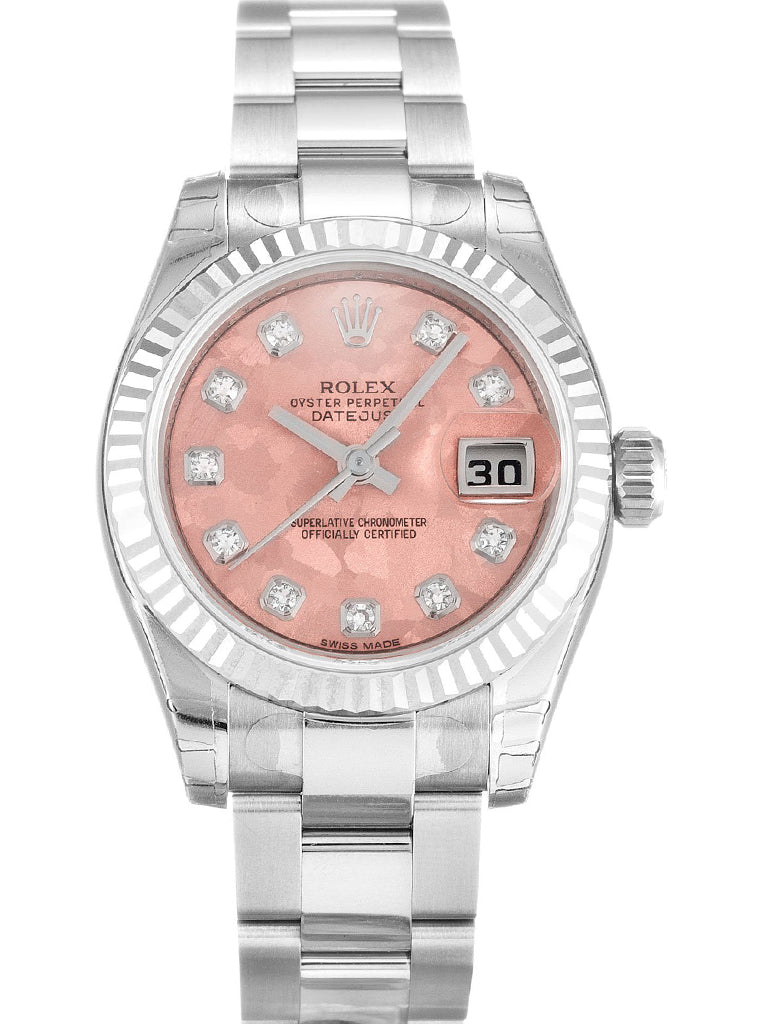 Replica Rolex Lady-Datejust 26mm Gold Dust – Pink Dial 179174