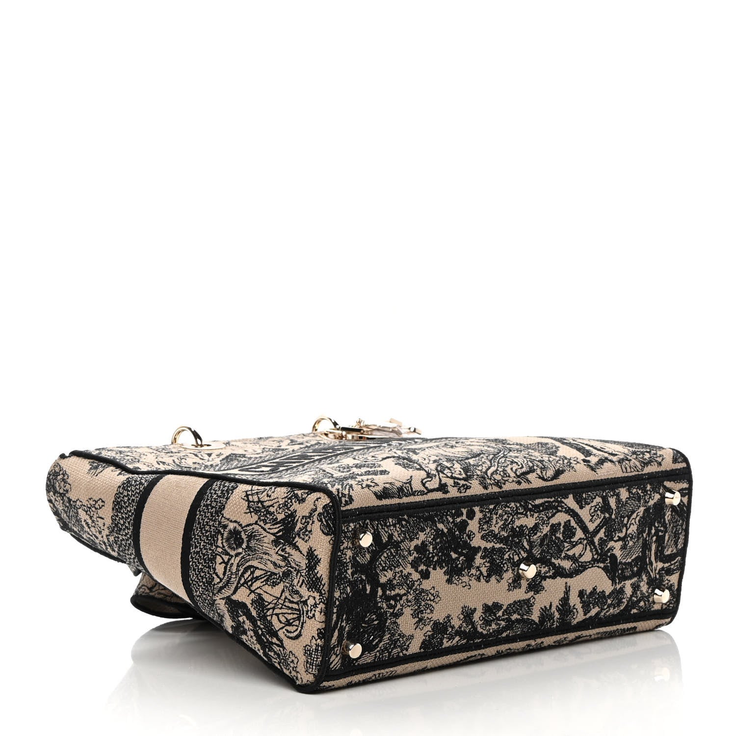 CHRISTIAN DIOR Toile de Jouy Embroidered Medium Lady D-Lite Blue