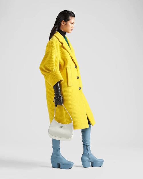 Prada Cleo brushed leather shoulder bag - White