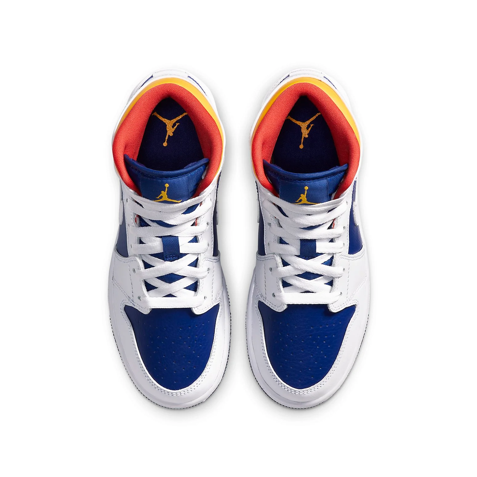 (GS) Air Jordan 1 Mid 'White Deep Royal Blue' 554725-131