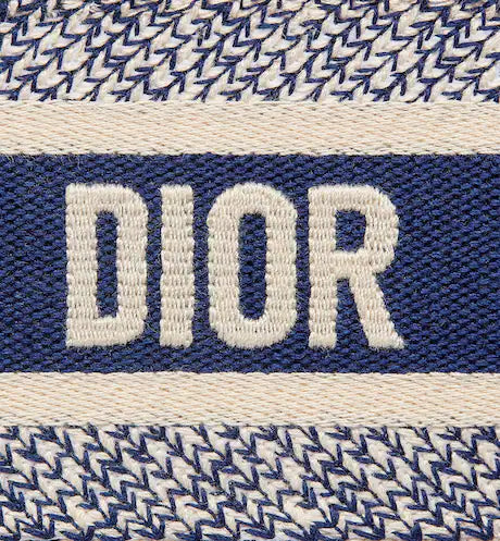 MINI DIOR BOOK TOTE Blue Toile de Jouy Embroidery (22.5 x 15 x 6 cm)