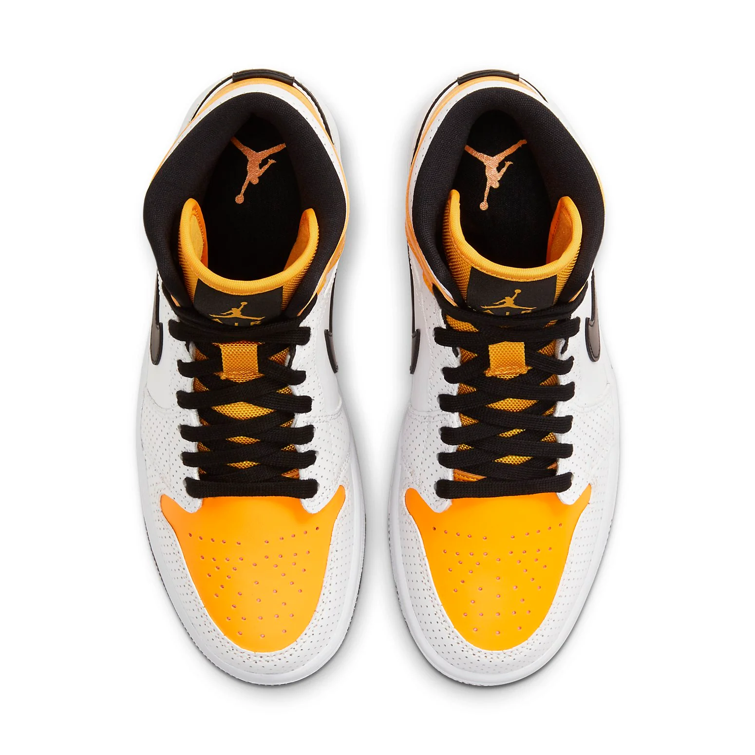 (WMNS) Air Jordan 1 Mid 'Perforated - White University Gold' BQ6472-107