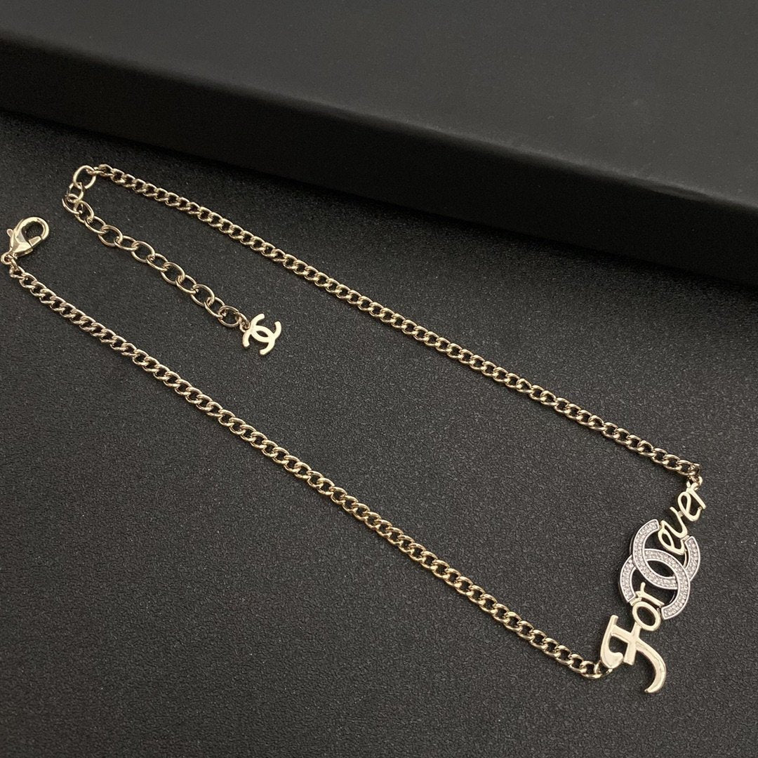 Fashion Letter Rhinestone Necklace