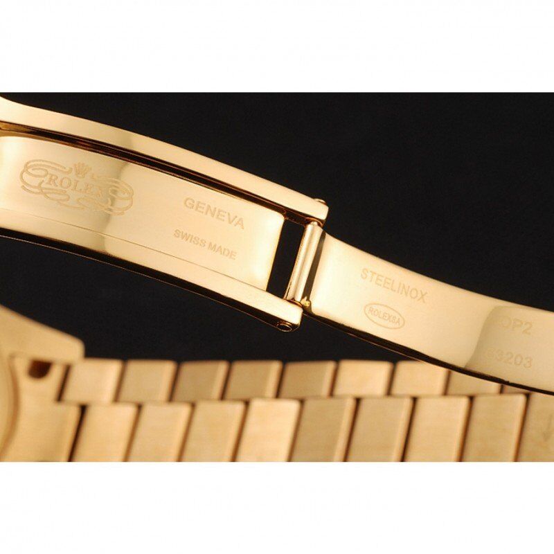 Swiss Rolex Day-Date Yellow Gold Full Diamond Pave