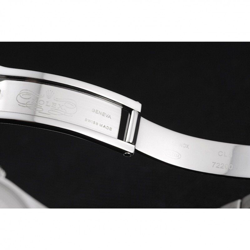 Swiss Rolex Day-Date Diamond Pave Dial And Bezel And Stainless Steel Bracelet