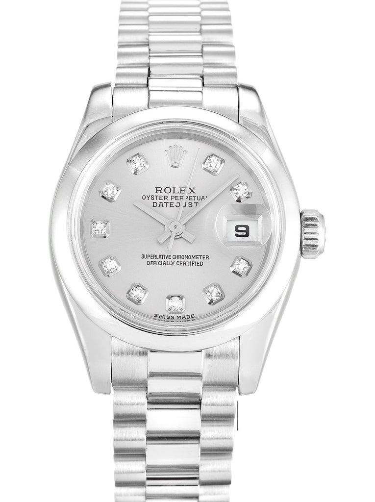 Replica Rolex Lady-Datejust 26mm Silver Dial 179166