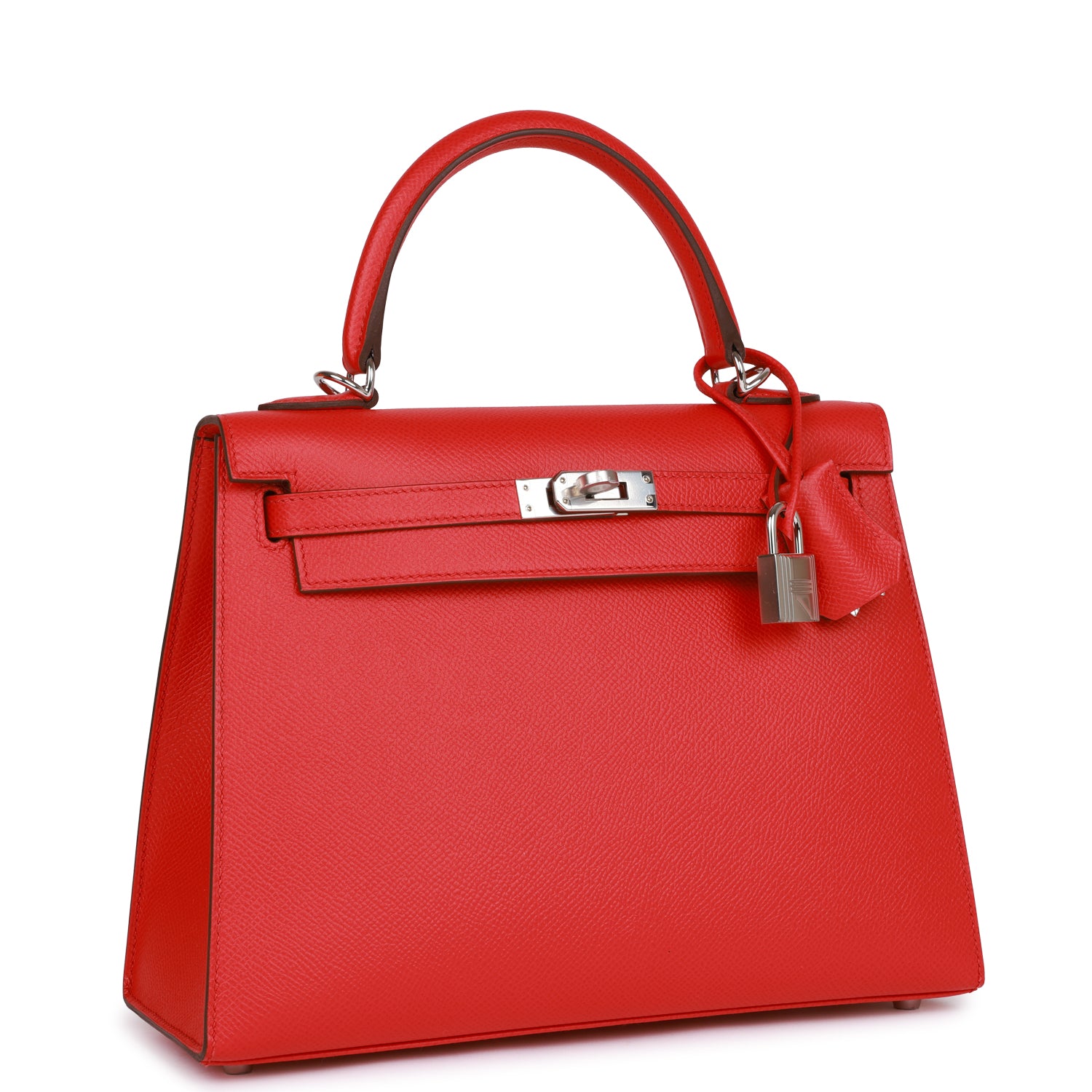 Hermès Kelly Sellier 25 Rouge de Coeur Verso Epsom Palladium Hardware